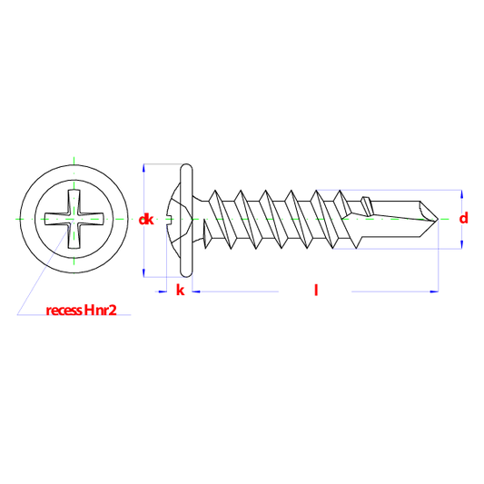 Vis autofor. TB + rondelle Ø4,20x13 Zn 200 pcs, Debrico, magasin de matériaux de construction sur Bruxelles