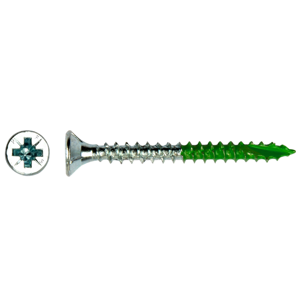 Debrico, magasin de matériaux de construction sur Bruxelles, Vis UNI TF PFS-Plus 6,0x80 Zn/vert 100 pcs,