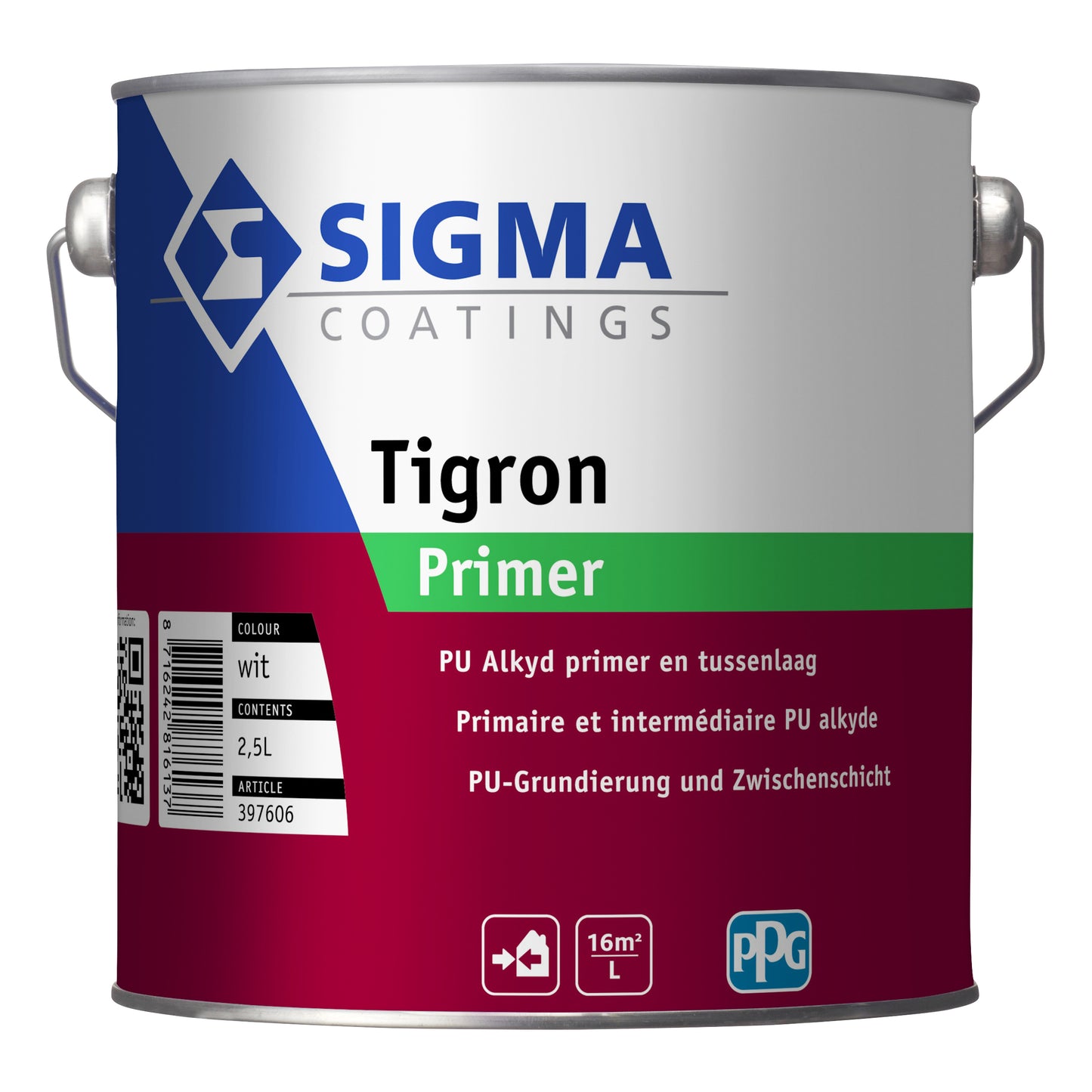 SIGMA TIGRON PRIMER BLANC 2,5L, Debrico magasin de matériaux de construction sur Bruxelles