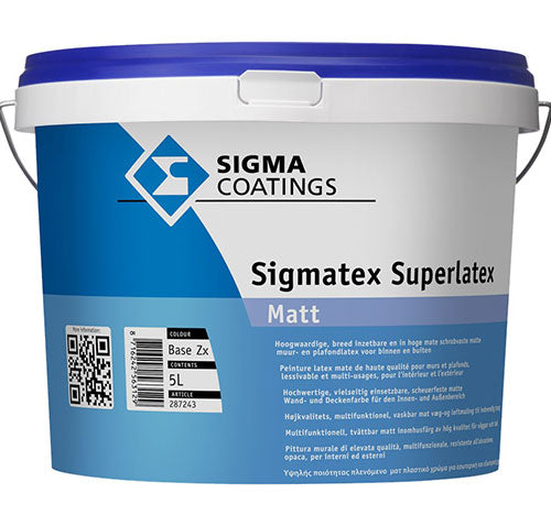 Peinture Sigmatex Superlatex, blanche matt Base Zx, Debrico magasin de matériaux de construction sur Bruxelles et Laeken