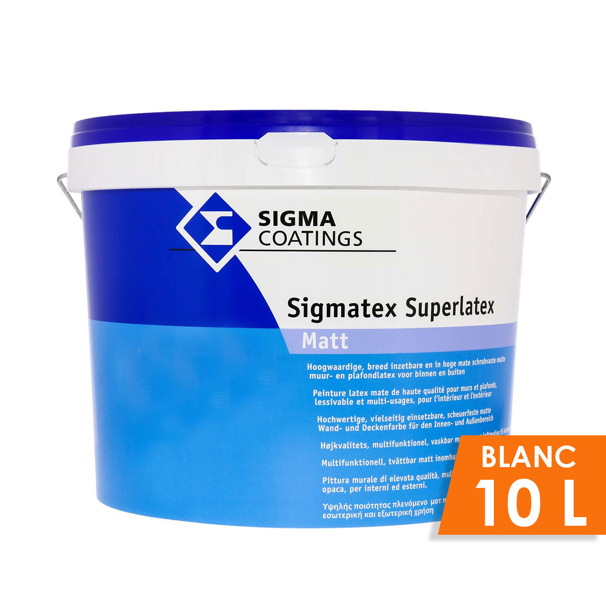 SIGMATEX SUPERLATEX MATT RAL 9010 10L, Debrico, magasin de matériaux de construction à Bruxelles