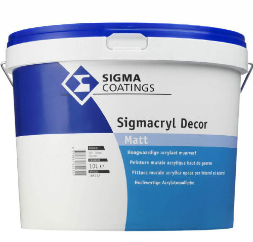 SIGMACRYL DECOR MATT BLANC 10L, Debrico, magasin de matériaux de construction sur Bruxelles