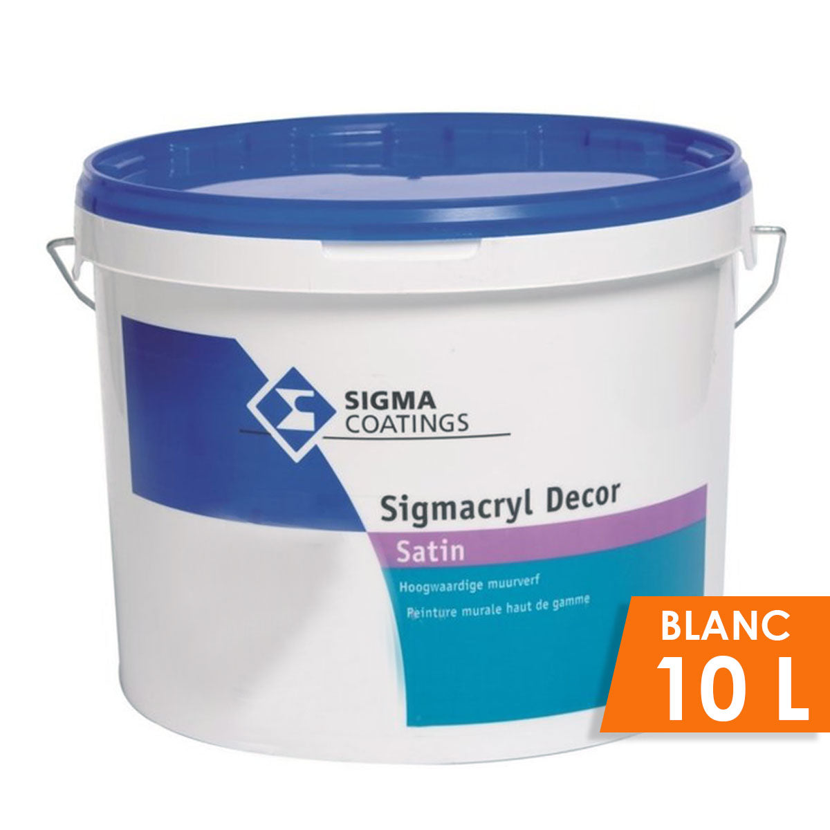 SIGMACRYL DECOR SATIN, 10L, BLANC, Debrico, magasin de matériaux de construction à Bruxelles
