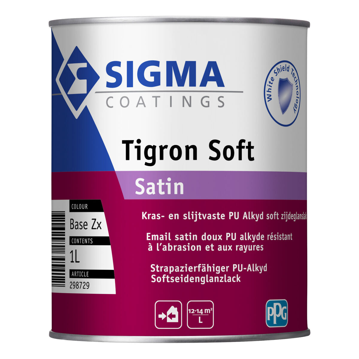 SIGMA TIGRON SOFT SATIN BASE ZX 1L,Debrico magasin de matériaux de construction à Bruxelles