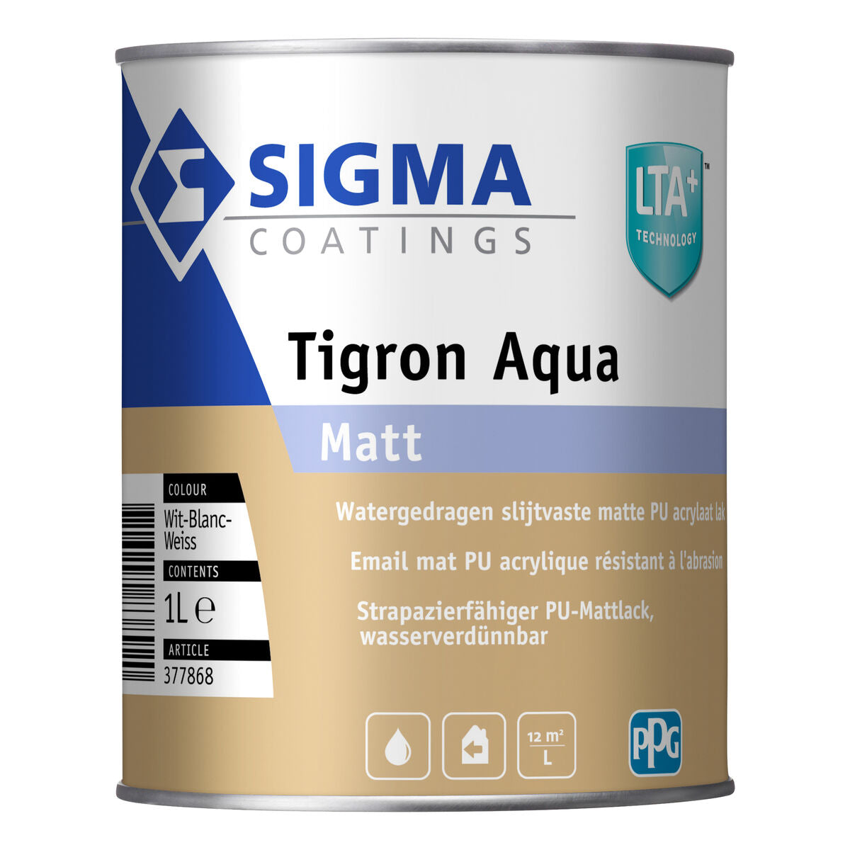 SIGMA TIGRON AQUA MATT BLANC 1L, Debrico magasin de matériaux de construction à Bruxelles