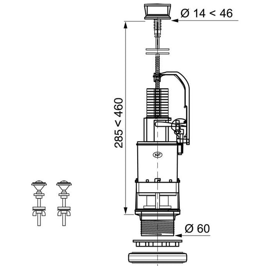 MP00 MECANISME A PLATEAUX BOUTON SIMPLE, Debrico, magasin de matériaux de construction sur Bruxelles