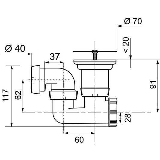 SP428 BONDE D50 ET SIPHON A SORTIE ORIENTABLE, Debrico, magasin de matériaux de construction sur Bruxelles
