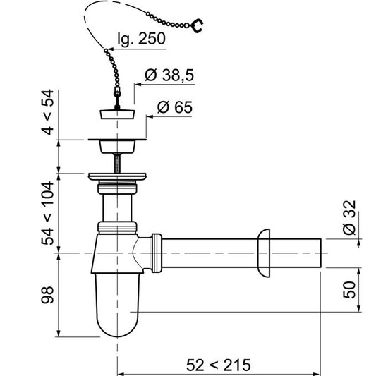 SL213 BONDE A BOUCHON EN LAITON ET SIPHON