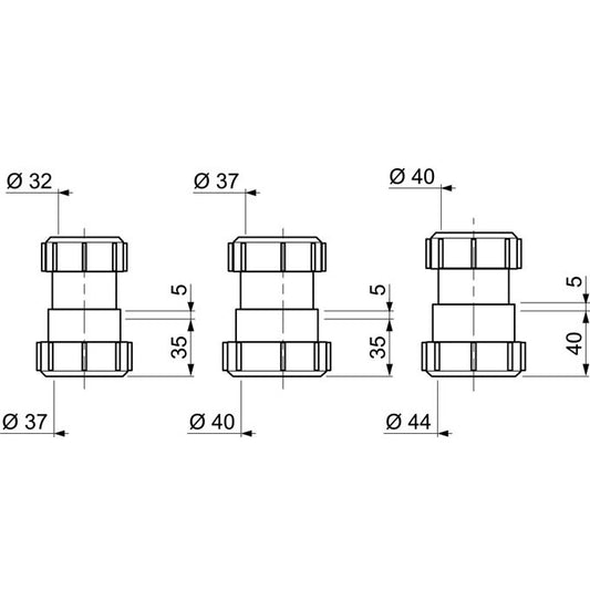 SP9292 MANCHON RACCORDEMENT TUBE PVC/PLO Ø32 x Ø37 mm