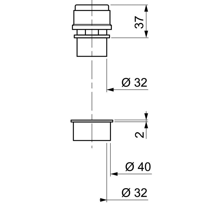 VP15 ANTI-VIDE DROIT TUBE POUR D32 OU D4