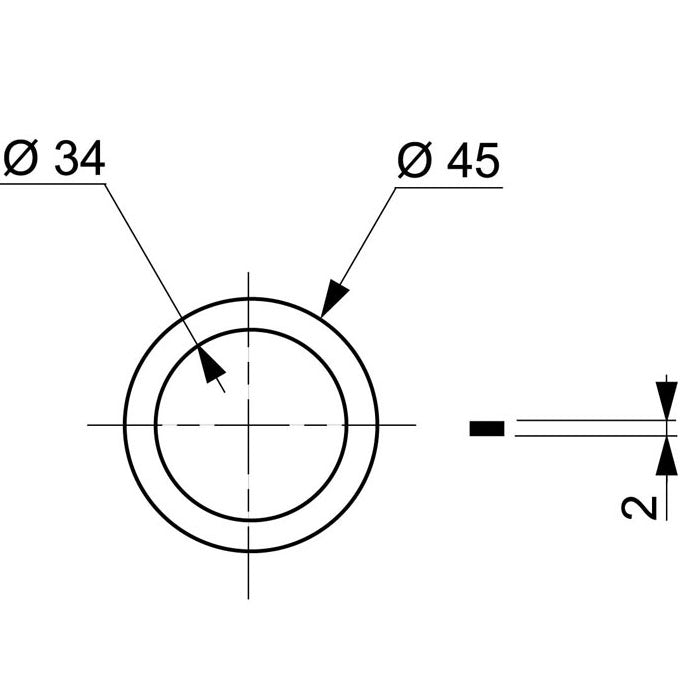 SP9372 JOINT PLAT DE SIPHON 45X34X2 MM