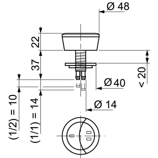 BOUTON POUSSOIR SPECIAL MW2 -MECA-GRIS E, Debrico, magasin de matériaux de construction sur Bruxelles