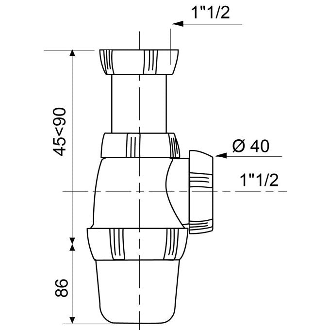 SP3213 SIPHON D'EVIER REGLABLE NF 1" ½