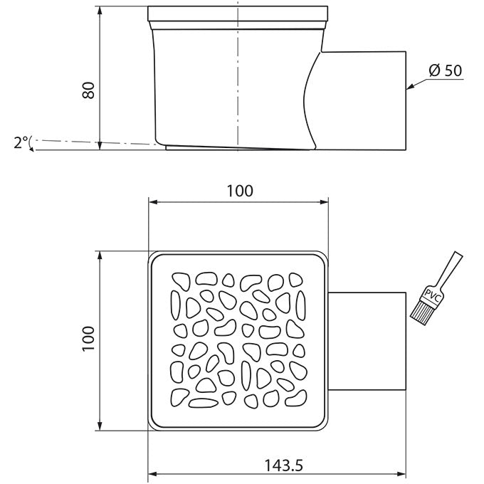 SAM SIPHON DE SOL A MACONNER 10X10 GALET