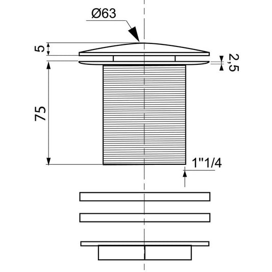 BONDE LAVABO DESIGN QUICK CLAC EN LAITON, Debrico, magasin de matériaux de construction sur Bruxelles