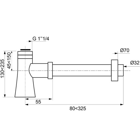 CONICAL PM SIPHON DE LAVABO DESIGN EN LAITON, Debrico, magasin de matériaux de construction sur Bruxelles