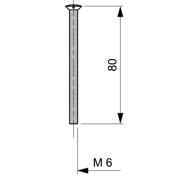 SP9400 VIS D6X80MM POUR EVIER GRES