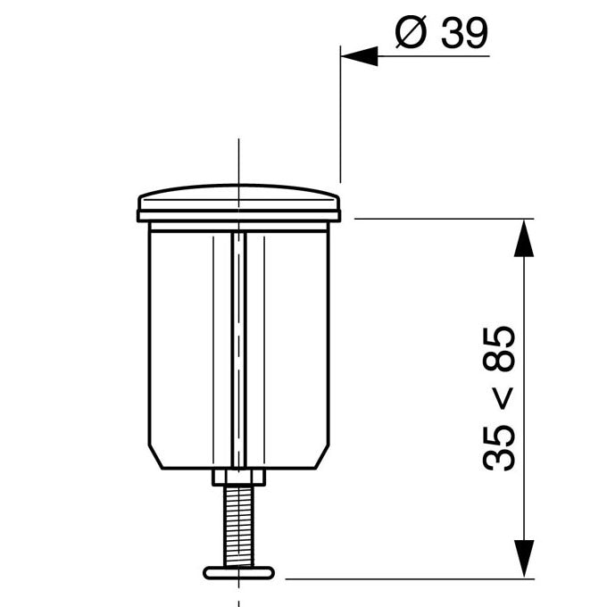 SP9263 CLAPET RENTRANT D39 POUR BONDE DE LAVABO A TIRETTE