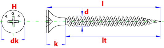 Vis montage rapide PGB "S" 4,8x140 phos., Debrico, magasin de matériaux de construction sur Bruxelles