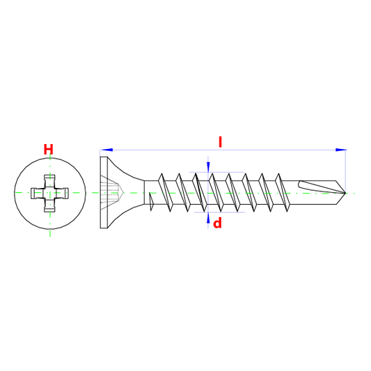 Vis autof. mont. rapide PGB 3,5x45 phos. 200 pcs, Debrico, magasin de matériaux de construction sur Bruxelles