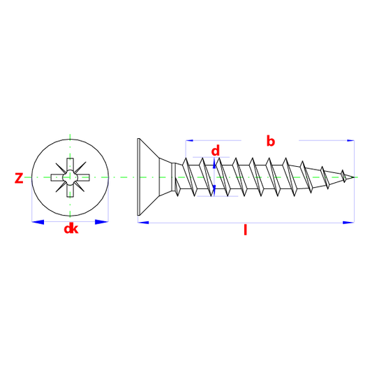 Vis agglo pfs Tx Ø4x50 Zn dans seau 385 pcs, Debrico, magasin de matériaux de construction sur Bruxelles
