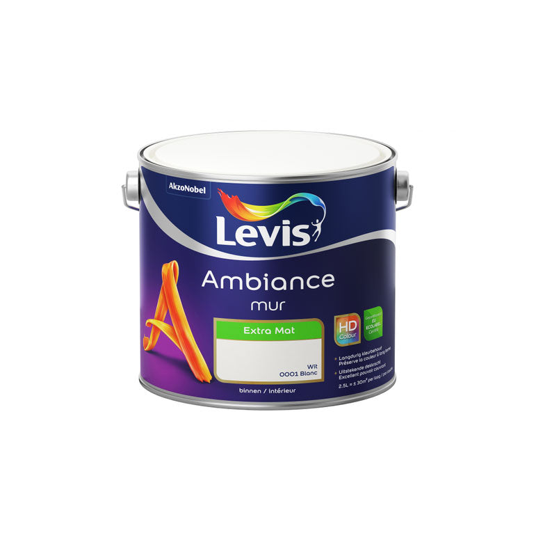 Peinture murale Levis Ambiance extra mat blanche, Debrico, Magasin de matériaux de construction sur Bruxelles et Laeken