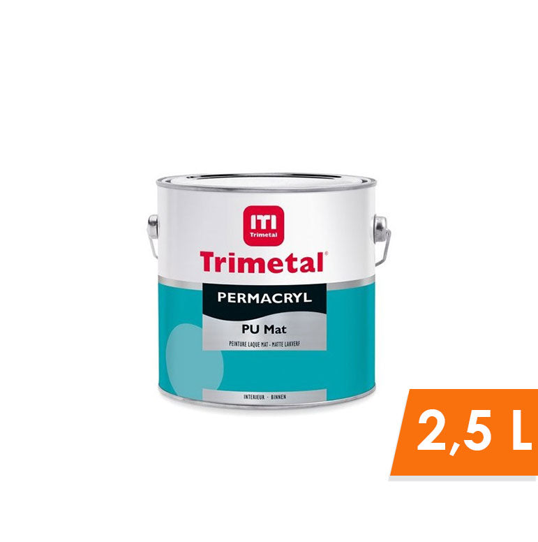 TRIMETAL PERMACRYL PU MAT 001 2.5L, Debrico, magasin de matériaux de construction sur Bruxelles