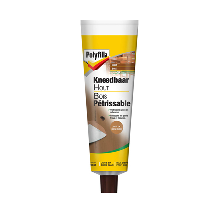 Debrico, magasin de matériaux de construction sur Bruxelles, POLYFILLA BOIS PETRISSABLE 75gr CHENE CLAIR,