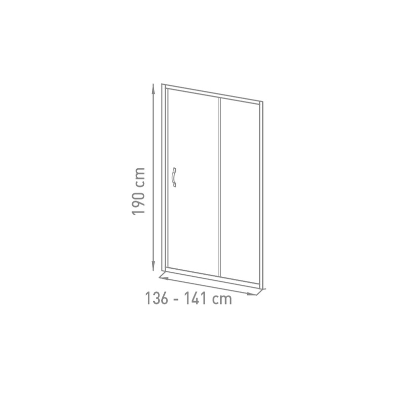 PORTE COULISSANTE 1400 x 1900 mm / 6 mm d'épaisseur VMG BELO , Debrico, magasin de matériaux de construction sur Bruxelles