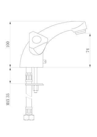 ROBINET DE LAVABO CHROME EASY II avec 2 poignées, Debrico, magasin de matériaux de construction sur Bruxelles