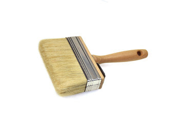 Debrico, magasin de matériaux de construction sur Bruxelles, BROSSE LATEX BLOND 4 x 14 cm HOBBY avec MANCHE BOIS,