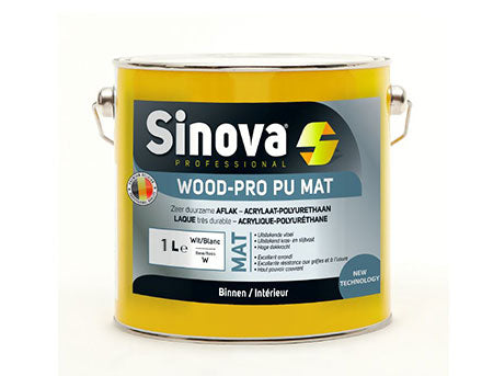 SINOVA WOOD-PRO PU MAT BLANC 1L, Debrico, magasin de matériaux de construction sur Bruxelles
