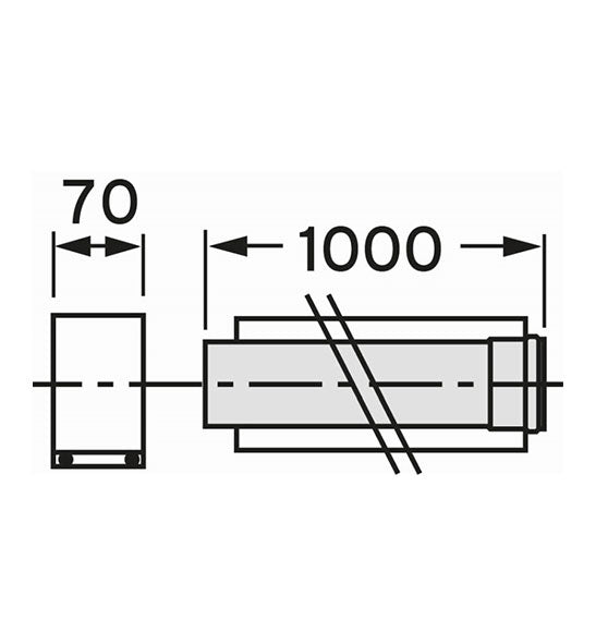 TUBE VAILLANT 1M PP/ALU Ø 80/125, Debrico magasin de matériaux de construction sur Bruxelles