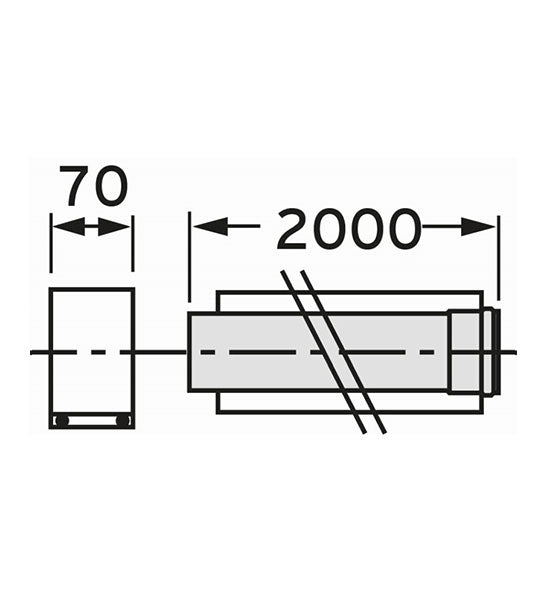 TUBE VAILLANT 2M PP/AL Ø80/125 , Debrico magasin de matériaux de construction sur Bruxelles