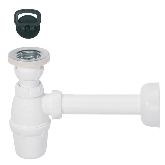 SP3153 BONDE A BOUCHON + SIPHON NF AVEC TUBE DE SORTIE POUR LAVABO, Debrico, magasin de matériaux de construction sur Bruxelles