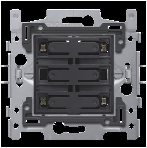 Debrico, magasin de matériaux de construction sur Bruxelles, SOCLE POUR BOUTON-POUSSOIR QUADRUPLE. 24V+LED,