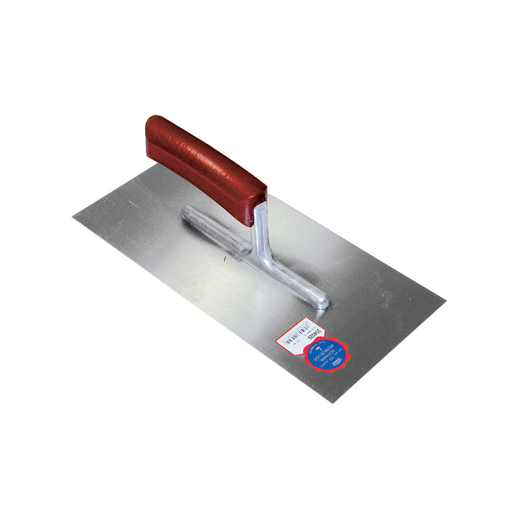 Debrico, magasin de matériaux de construction sur Bruxelles,PLATRESSE PROFESSIONNELLE 280 X 130 X 0,7 MM AVEC UN MANCHE EN BOIS COURBE - ACIER,