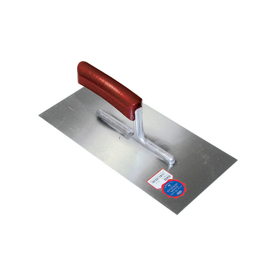 Debrico, magasin de matériaux de construction sur Bruxelles,PLATRESSE PROFESSIONNELLE 280 X 130 X 0,7 MM AVEC UN MANCHE EN BOIS COURBE - ACIER,