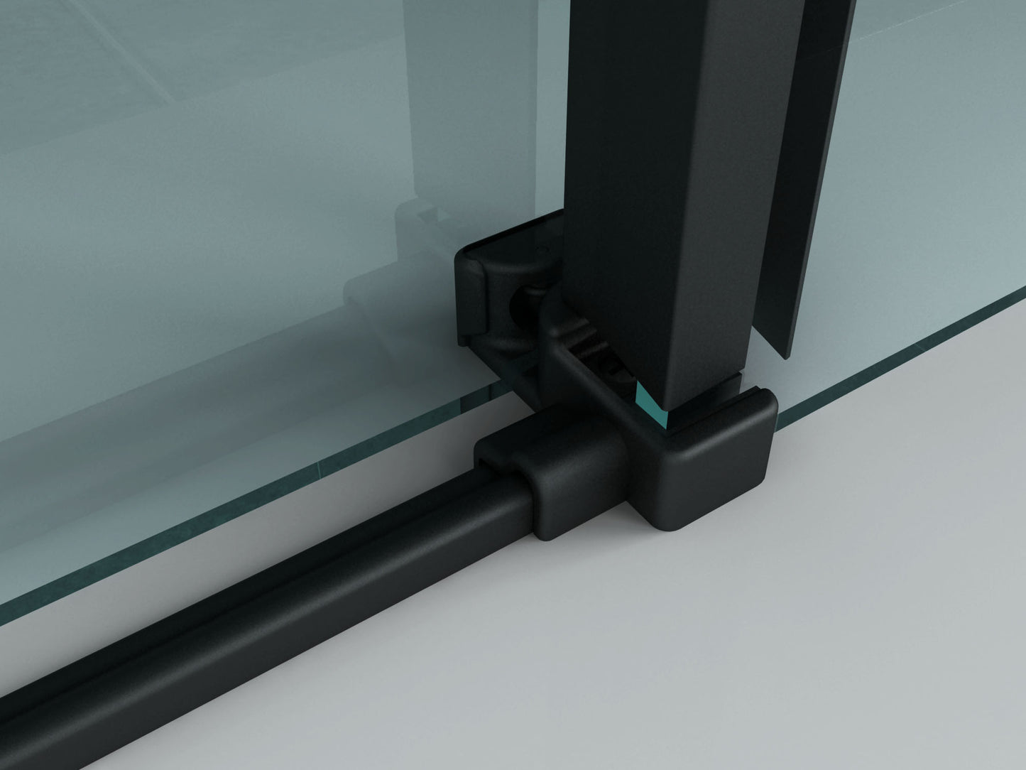 SLIDING SHOWER DOOR 8 MM 1200 X 1950 CM MATT BLACK PROFILE