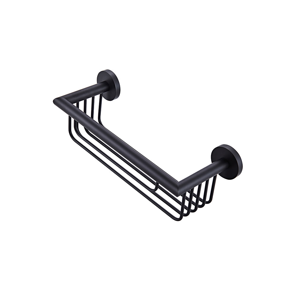 ÉTAGÈRE DE DOUCHE NOIR MAT 25 CM