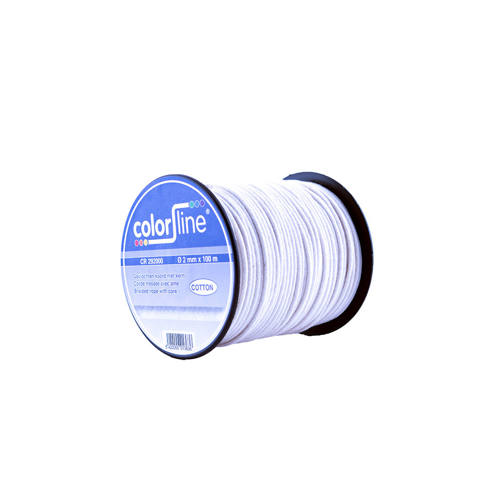 CORDE EN COTON 2 MM X 100 M TRESSÉE AVEC ÂME