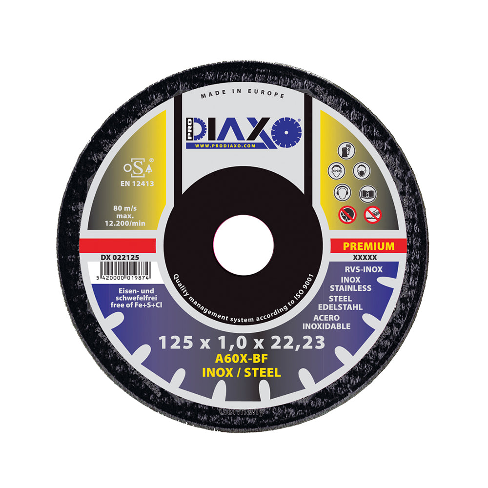 DISQUE ABRASIF INOX  Ø 230 x 1,9 MM 46X-BF / PREMIUM CONSTRUCTION