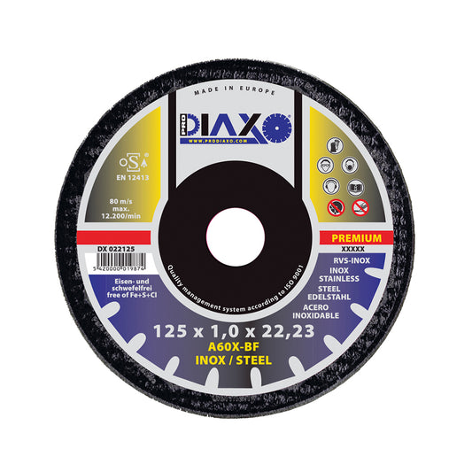DISQUE ABRASIF INOX  Ø 230 x 1,9 MM 46X-BF / PREMIUM CONSTRUCTION