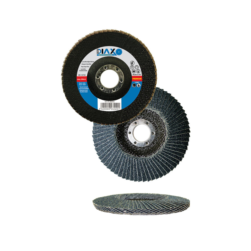 DISQUE A LAMELLES CONIQUE Ø 125 MM ZK40 ZIRCONIA - PREMIUM CONSTRUCTION, Debrico, magasin de matériaux de construction sur Bruxelles