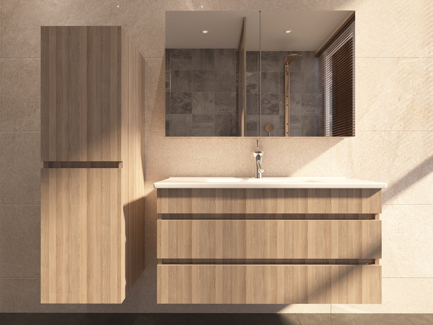 MEUBLE SALLE DE BAIN EVORA - SAPIN - 100 cm,Debrico, magasin de matériaux de construction sur Bruxelles