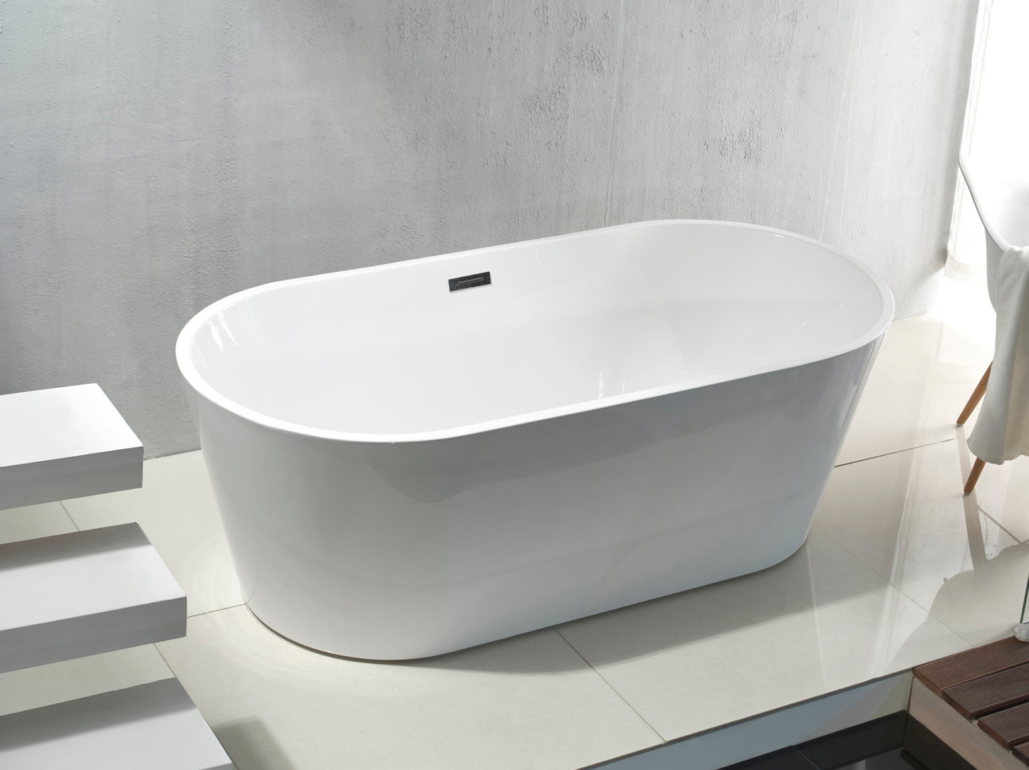 BAIGNOIRE À POSER DESIGN RONDO ACRYLIQUE, Creavit, sanitaire, Debrico, magasin de matériaux de construction sur Bruxelles et Laeken