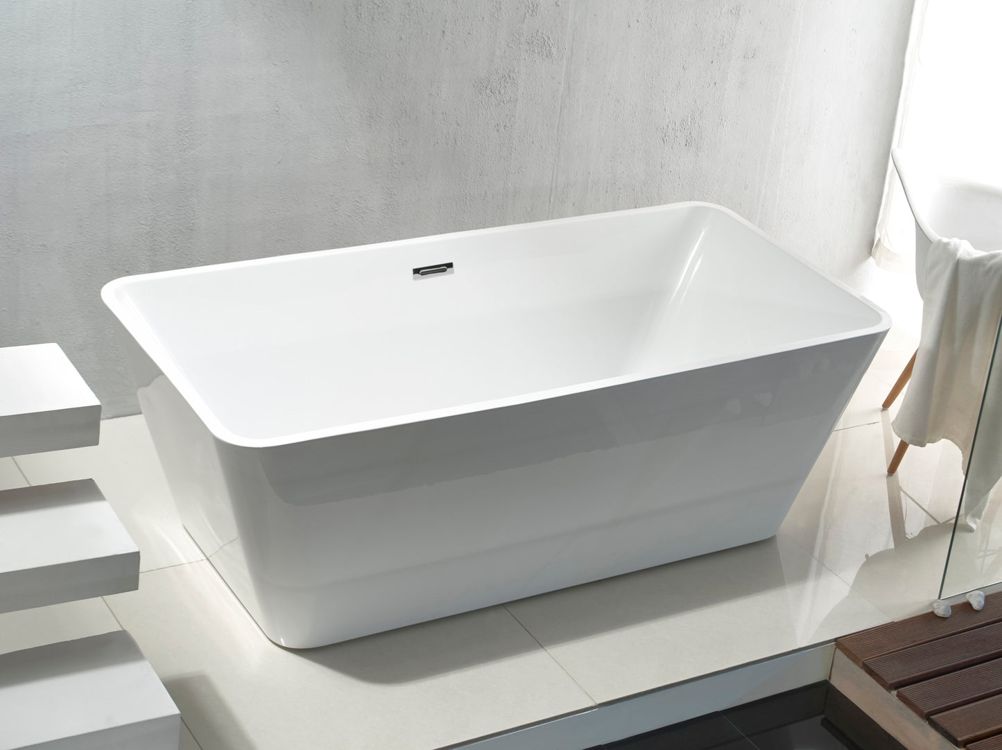 Debrico, magasin de matériaux de construction sur Bruxelles et Laeken, BAIGNOIRE À POSER DESIGN QUADRO ACRYLIQUE, Créavit, sanitaire