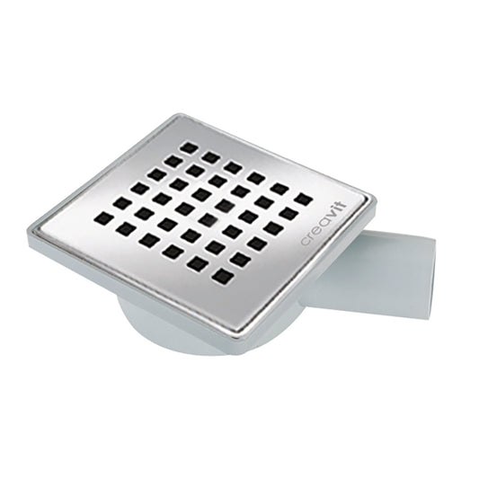 CREAVIT PVC FLOOR DRAIN WITH STAINLESS STEEL GRID 15 X 15 Ø 50