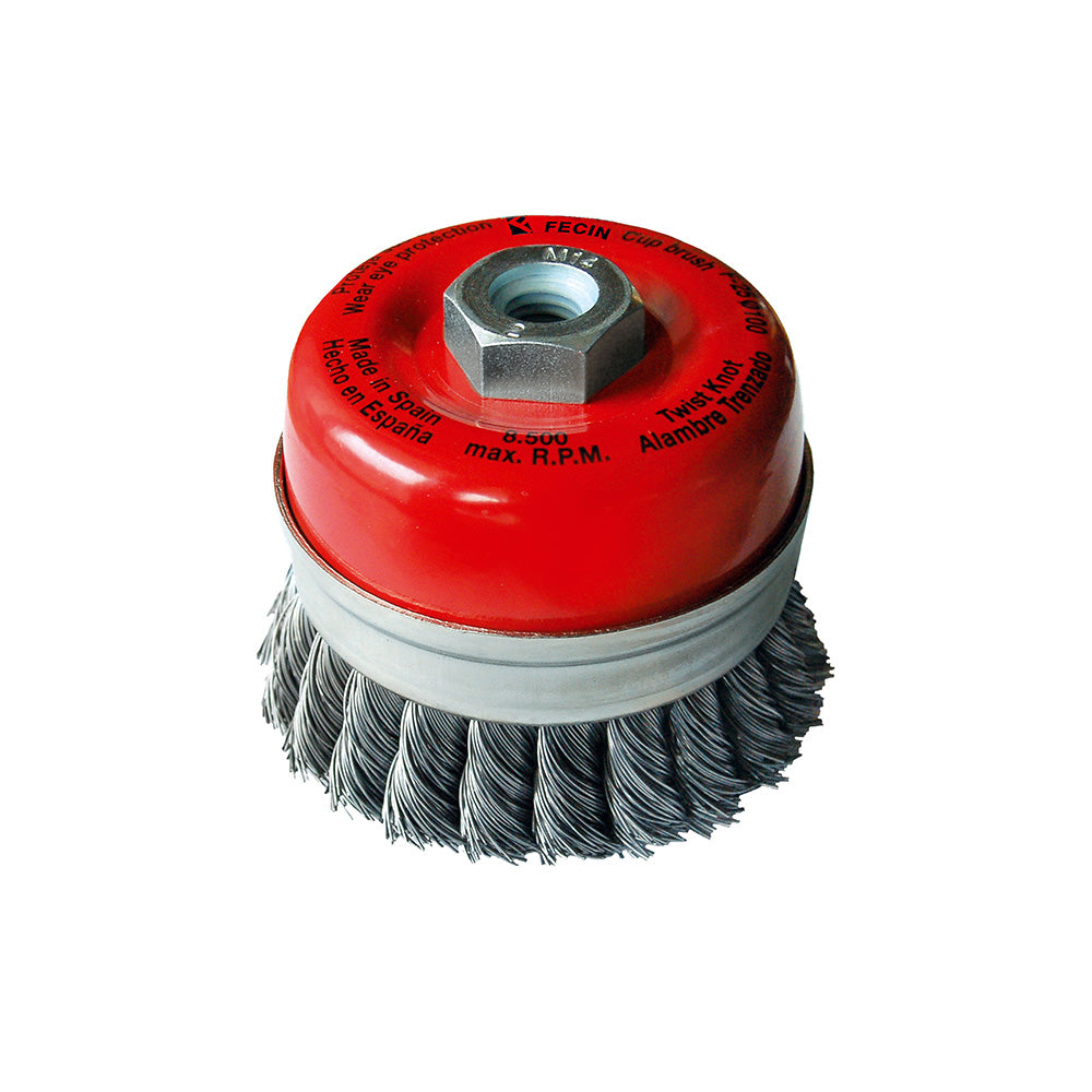 Debrico, magasin de matériaux de construction sur Bruxelles, BROSSE ACIER TORSADEE F-25 Ø 125/M14/0,50 / BOX (SANS ANNEAUX),