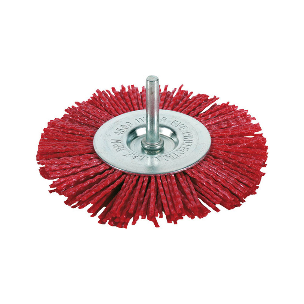 Debrico, magasin de matériaux de construction sur Bruxelles, BROSSE DISQUE FIL NYLON FBE Ø 100 MM, TIGE 6 MM / BLISTER PACK,